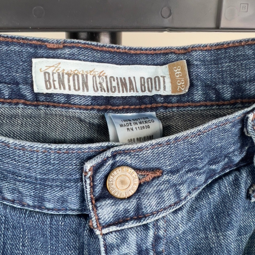 Aeropostale Benton Original Boot Jeans Mens 36x32 Blue Denim Bootcut Pants